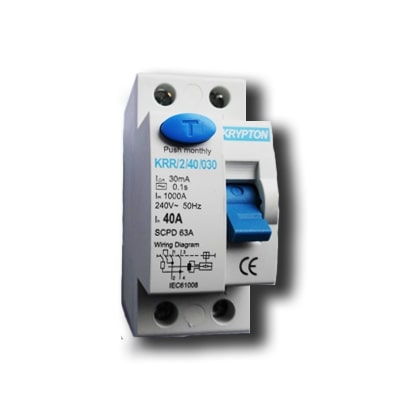 Residual Current Circuit Breaker 2Pole (RCCB)  40A 30mA (400V)