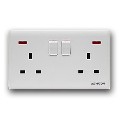 Socket Outlet – 13A -With switch and Indicator  2 Gang
